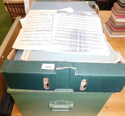 Lot 2245 - A green painted tin trunk, together with a...