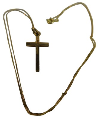 Lot 69 - A 9ct crucifix, on a chain, approx 40cm long,...
