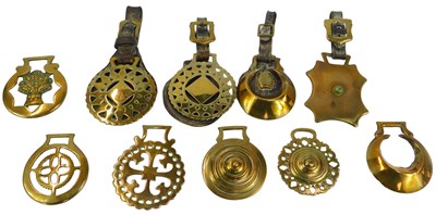 Lot 120 - A group of horse brasses and martingales, some...