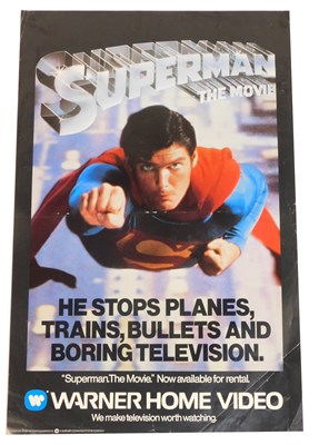 Lot 305 - A 1980s Warner Home video poster for Superman,...