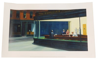 Lot 139 - After Edmond Hopper. Night Hawks print,...
