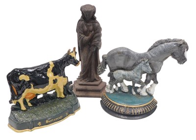 Lot 1111 - A Victorian cast iron door stop, modelled in...