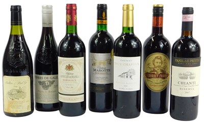 Lot 310 - Seven bottles of French and other red wine,...