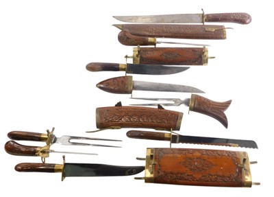Lot 1122 - Four various Indian knives, to include carving...