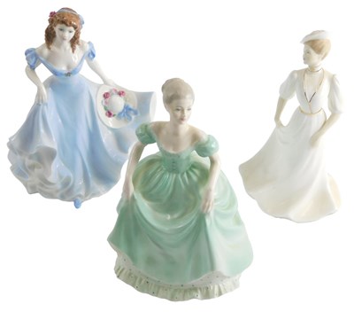 Lot 1134 - Three Coalport porcelain figurines, Henrietta,...