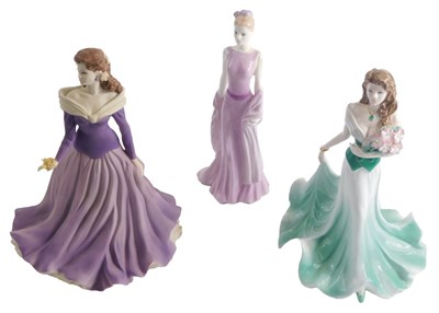Lot 1136 - Three Coalport figurines, Summer Love,...
