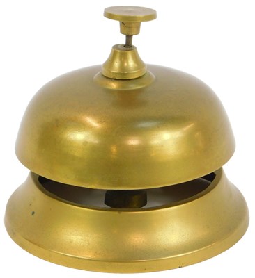 Lot 195 - A 20thC brass shop counter bell, 10cm high.