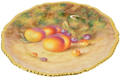 Lot 7 - A Royal Worcester porcelain plate, decorated...