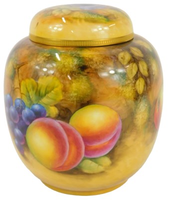Lot 8 - A Royal Worcester porcelain jar and cover,...