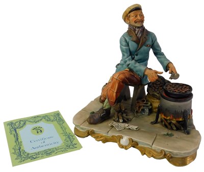 Lot 216 - A Capodimonte matte porcelain figure modelled...