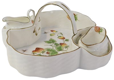 Lot 219 - A Coalport porcelain strawberry basket,...