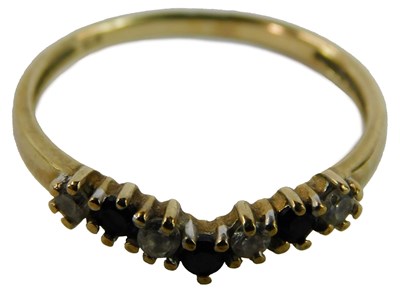 Lot 88 - A CZ and blue stone dress ring, unmarked,...