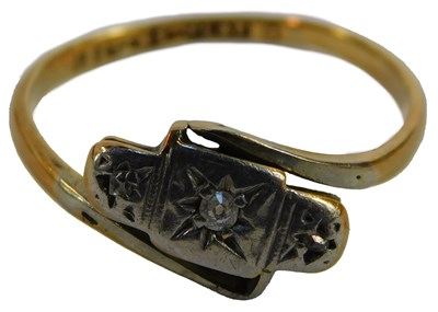 Lot 93 - An 18ct yellow metal and platinum dress ring,...