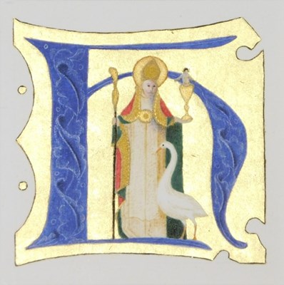 Lot 282 - Toni Watts. Illuminated letter N decorated...