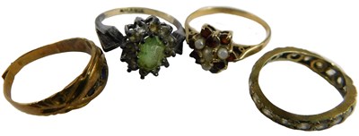 Lot 56 - A marked silver and white metal dress ring, a...