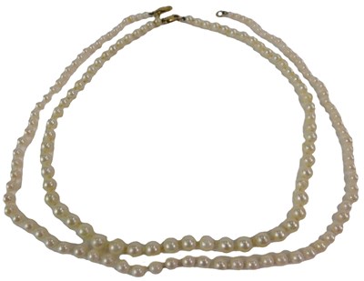 Lot 54 - Two cultured pearl necklaces, one with a 9ct...
