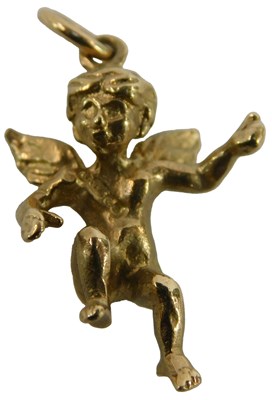 Lot 99 - A 9ct gold pendant of cherub form, 3.6g, 1.5cm...
