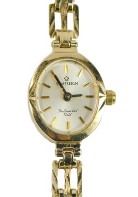 Lot 223 - A 9ct gold cased lady's Sovereign wristwatch,...