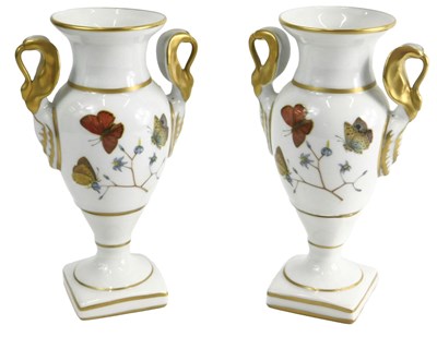 Lot 347 - A pair of Paris porcelain two handled...
