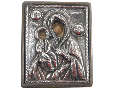 Lot 158 - Greek School. A copy of an old Byzantine icon,...