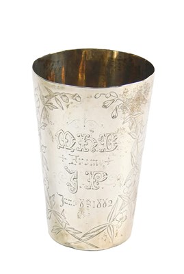Lot 161 - A Victorian silver measure, engraved with...