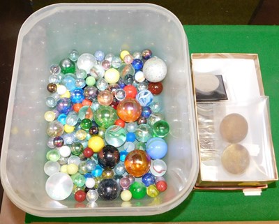 Lot 2248 - Assorted glass marbles and commemorative...