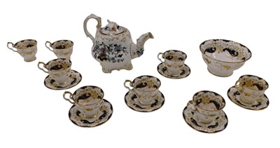 Lot 1163 - A 19thC English porcelain part tea...
