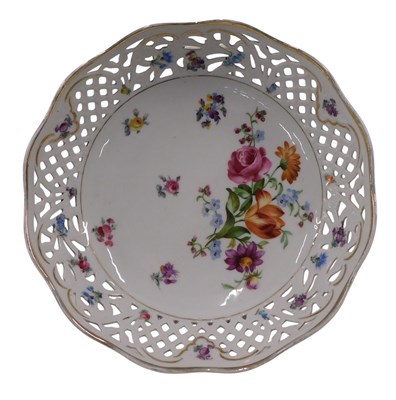 Lot 1168 - A Dresden porcelain bowl, decorated with...