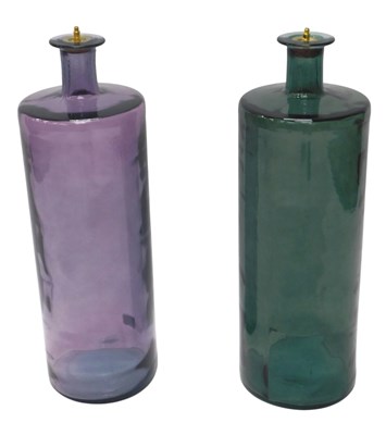 Lot 1194 - A Mica purple coloured glass cylindrical...