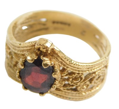 Lot 444 - A 9ct gold Eastern inspired dress ring, formed...