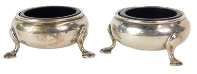 Lot 274 - A pair of George V silver open salts, raised...