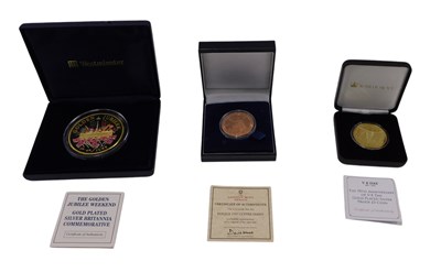 Lot 1267 - A golden jubilee weekend gold plated silver...
