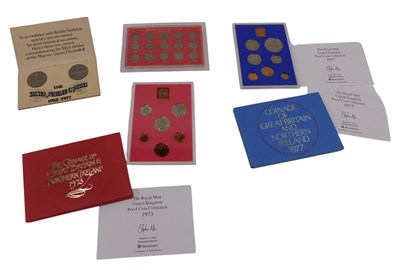 Lot 1268 - Two annual coin sets, for 1973 and 1977, Queen...