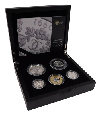 Lot 1271 - A 2010 UK silver celebration set of coins, to...