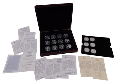 Lot 1281 - A quantity of commemorative five pound silver...