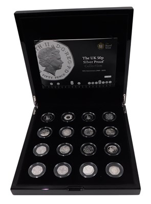 Lot 1283 - A Royal Mint UK fifty pence silver proof...