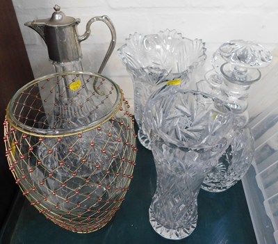 Lot 2012 - Glassware, including cut glass, claret jug,...