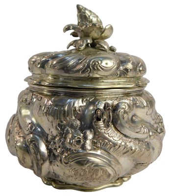 Lot 14 - A late 19thC German silver casket, embossed...