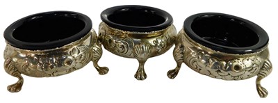 Lot 22 - Three Victorian silver circular salts, each...