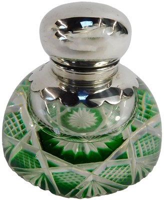 Lot 283 - A Victorian silver mounted green flash glass...