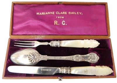 Lot 278 - A George VI silver suite of cutlery, the knife...