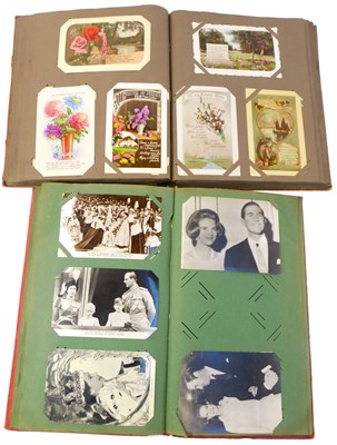 Lot 287 - Two early 20thC and later postcard albums,...