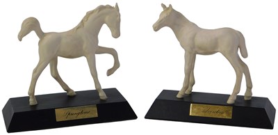 Lot 315 - Two Beswick white pottery equine related...
