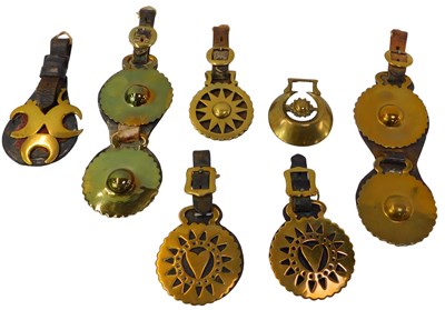 Lot 318 - A group of horse brasses and martingales, some...