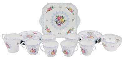 Lot 330 - A Shelley porcelain part tea service decorated...