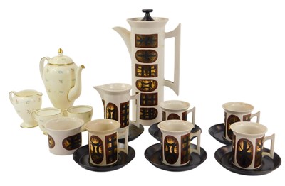 Lot 347 - A Portmeirion Gold Signs pattern coffee...