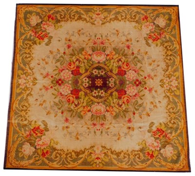 Lot 357 - A late 19th/early 20thC table cover, decorated...