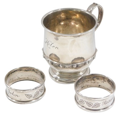 Lot 1313 - An Elizabeth II silver christening mug,...