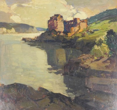 Lot 385 - Early 20thC School. A shoreline, impasto oil...