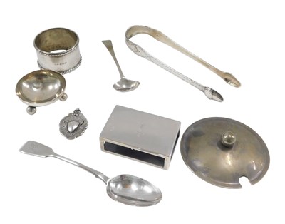 Lot 1322 - A quantity of small silver, to include sugar...